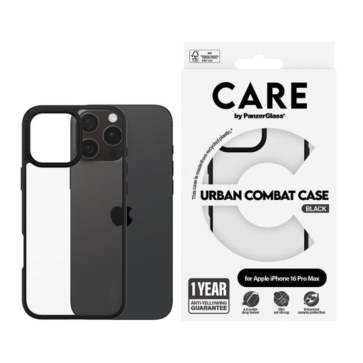 EAN 5715685004308 - PanzerGlass CARE™ by ® Urban Combat Case Transparent w. Black Frame iPhone 16 Pro Max funda para teléfono imagen 2