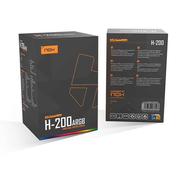 EAN 8436587976223 - NOX Hummer H-200 ARGB Procesador Refrigerador de aire 13 cm Negro 1 pieza(s) imagen 10