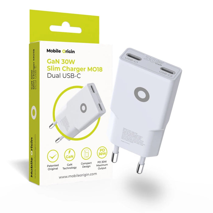 EAN 8594215993650 - Mobile Origin MO-GAN30W-MO18 cargador de dispositivo móvil Universal Blanco Corriente alterna Carga rápid imagen 1