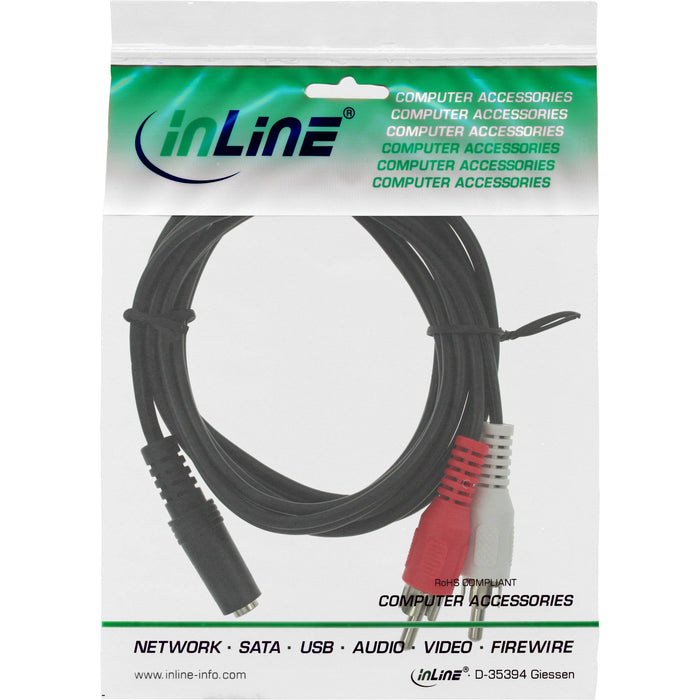 EAN 4043718265886 - InLine 89940D cable de audio 3 m 2 x RCA 3,5mm Negro imagen 2
