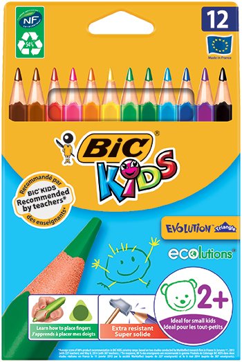 EAN 3086124001632 - BIC Kids Evolution Triangle Multicolor 12 pieza(s) imagen 1