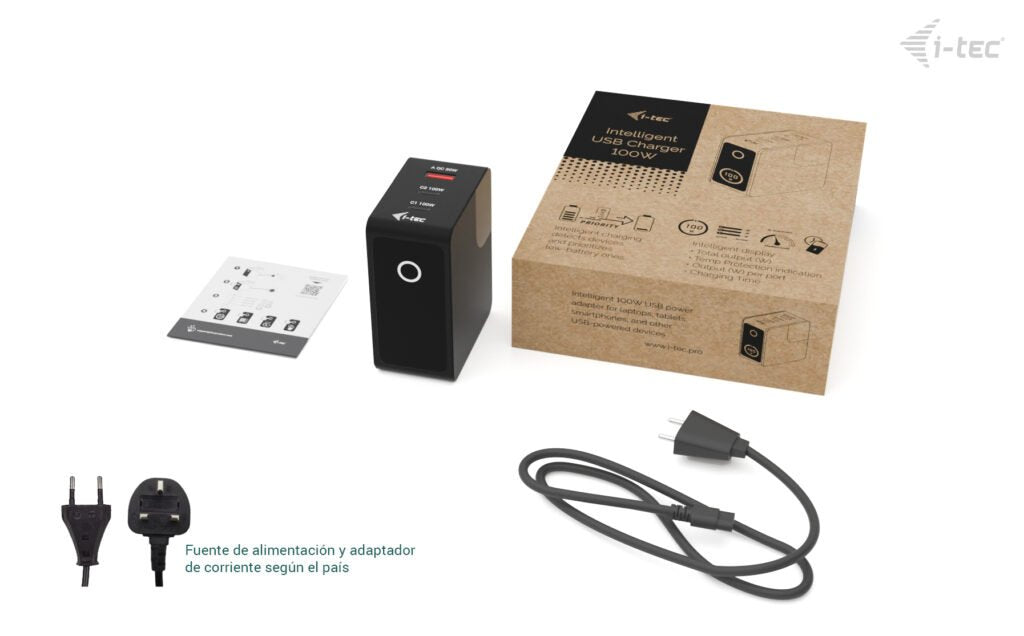 EAN 8595611707995 - i-tec CHARGER-INTG100W cargador de dispositivo móvil Universal Negro Corriente alterna Carga rápida Inter imagen 8