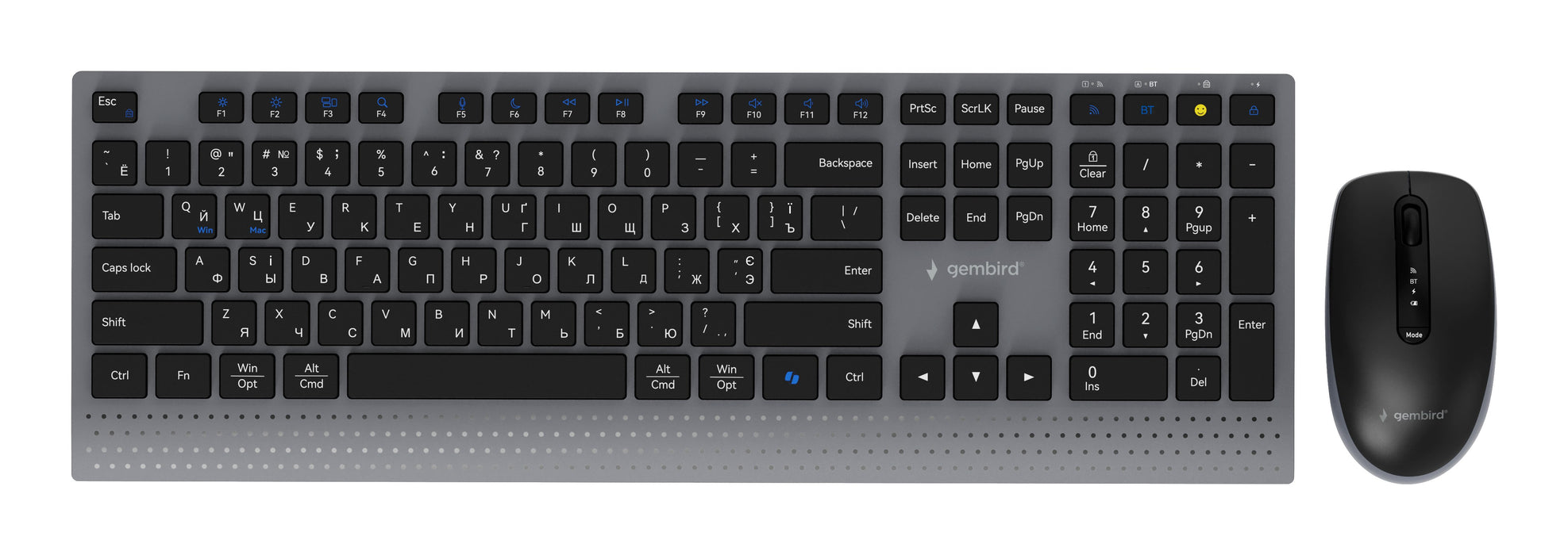 EAN 8716309137942 - Gembird KBS-WPS-02 teclado Ratón incluido Hogar / Oficina RF Wireless + Bluetooth QWERTY Internacional de imagen 1