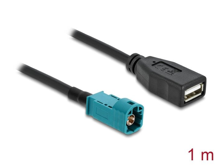 EAN 4043619907038 - DeLOCK 90703 cable coaxial 1 m HSD Z USB A Negro, Azul imagen 2