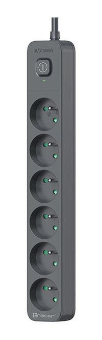 EAN 5907512868942 - Tracer TRALIS47025 base múltiple 1,8 m 6 salidas AC Interior Grafito imagen 2