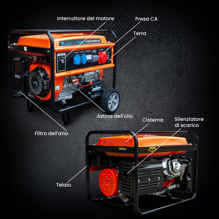 EAN 5905090330714 - Extralink EX.30714 motor-generador 7000 W 25 L Gasolina Negro, Naranja imagen 31
