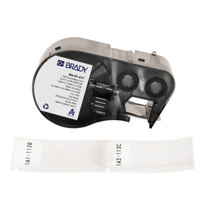 EAN 888434593851 - Brady M4-51-417 etiqueta de impresora Negro, Blanco Etiqueta para impresora autoadhesiva imagen 1