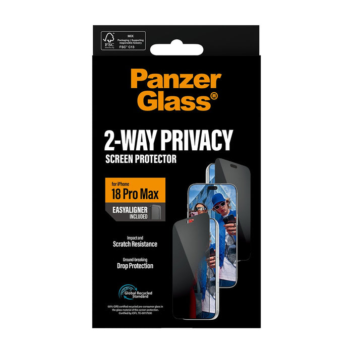 EAN 5715685043505 - PanzerGlass ® 2-Way Privacy Screen Protector iPhone 18 Pro Max | Ultra-Wide Fit w. EasyAligner Protector  imagen 3