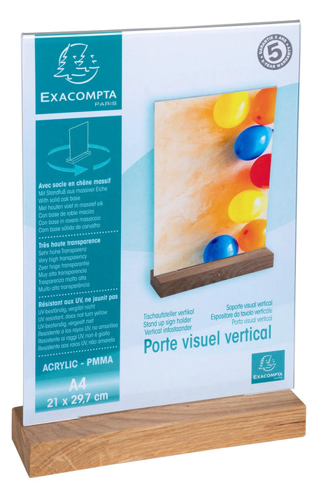 EAN 9002493109384 - Exacompta 84258D portacartel y stand de información Portacarteles A4 Acrílico, Polimetilmetacrilato (PMMA imagen 3