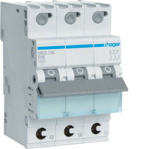 EAN 3250614314889 - Hager MBS316 corta circuito Tipo B 3 3 módulo(s) imagen 1