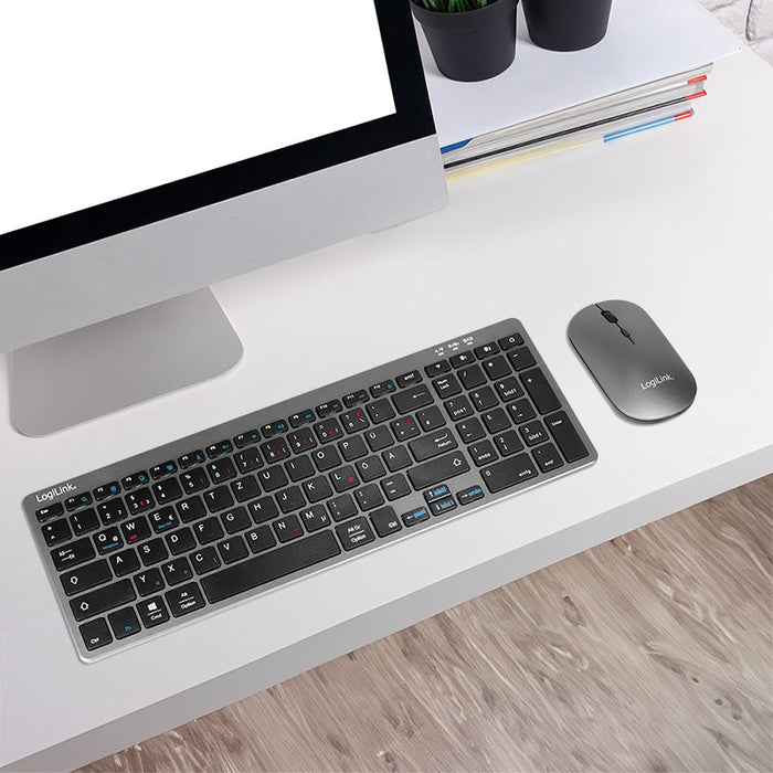 EAN 4052792074703 - LogiLink ID0215 teclado Ratón incluido Hogar / Oficina Bluetooth QWERTZ Alemán Antracita, Gris imagen 6