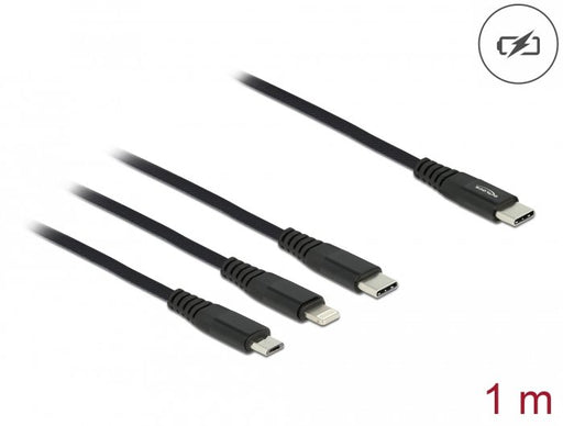 EAN 4043619871490 - DeLOCK 87149 cable USB USB 2.0 USB C USB C/micro-USB B/Lightning Negro imagen 2