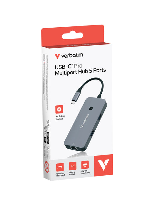 EAN 0023942321507 - Verbatim CMH-05 USB Tipo C 5000 Mbit/s Plata imagen 2