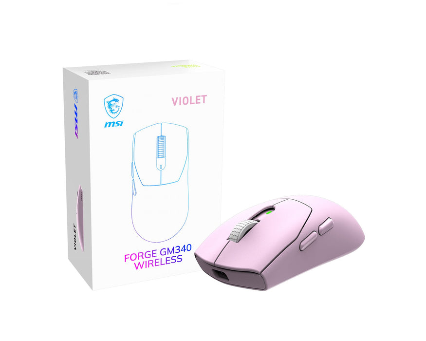EAN 4711377425445 - MSI Forge Gm340 Wireless Violet ratón Juego Ambidextro RF Wireless + Bluetooth Óptico 12000 DPI imagen 1