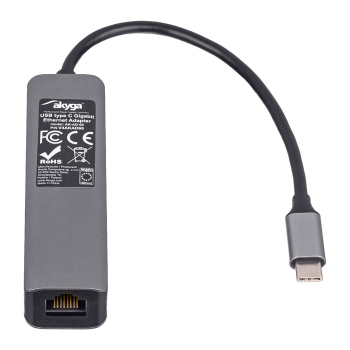 EAN 5901720136763 - Akyga AK-AD-66 hub de interfaz USB 3.2 Gen 1 (3.1 Gen 1) Type-C 1000 Mbit/s Plata imagen 4