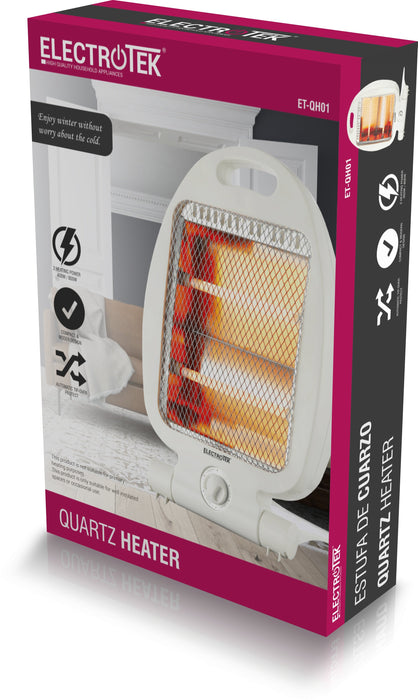 EAN 8436568810812 - THULOS ET-QH01 calefactor eléctrico Interior Blanco 800 W Calefactor eléctrico de cuarzo imagen 2