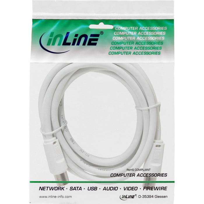 EAN 4043718129287 - InLine 69401 cable coaxial 1 m Tipo F Blanco imagen 2