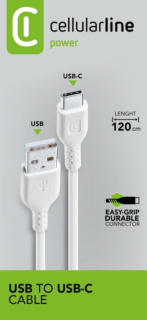 EAN 8018080270413 - Cellularline 8018080270413 cable USB USB 2.0 1,2 m USB A USB C Blanco imagen 1
