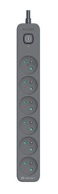 EAN 5907512868942 - Tracer TRALIS47025 base múltiple 1,8 m 6 salidas AC Interior Grafito imagen 1