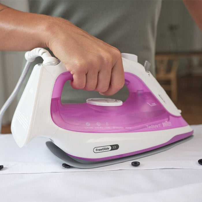 EAN 8021098003850 - Braun TexStyle 5 SI 5225 Plancha a vapor 2500 W Rosa, Blanco imagen 4