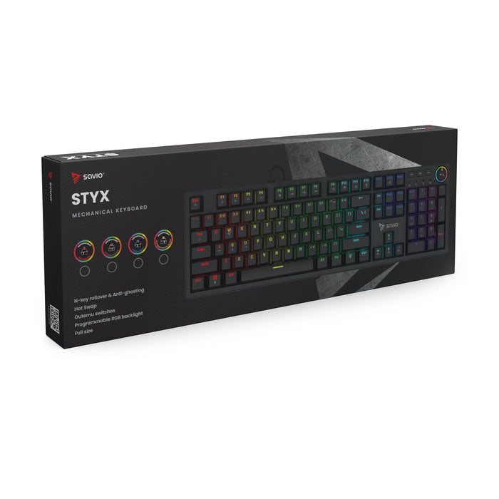 EAN 5901986049449 - Savio STYX Outemu Brown teclado Juego USB QZERTY Internacional de EE.UU. Negro imagen 10