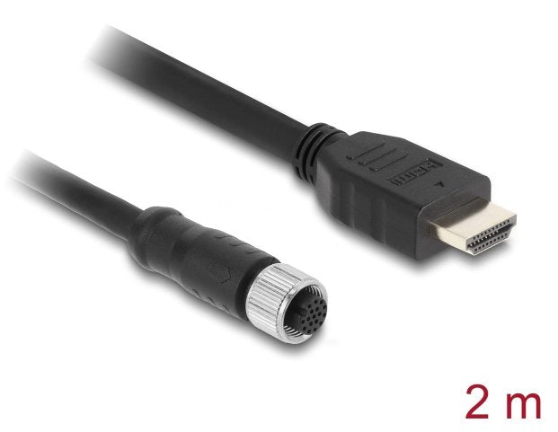 EAN 4043619812189 - DeLOCK 81218 cable para sensor y actuador 2 m M12 HDMI Negro imagen 2