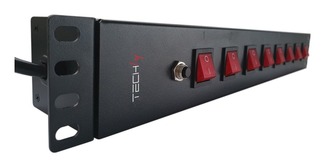 EAN 8059018367829 - Techly I-CASE STRIP-815I unidad de distribución de energía (PDU) 8 salidas AC 1.5U Negro imagen 5