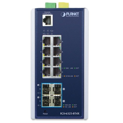 EAN 4711605285179 - PLANET IGS-6325-8T4X switch Gestionado L3 Gigabit Ethernet (10/100/1000) Azul, Gris imagen 2