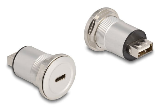 EAN 4043619881932 - DeLOCK 88193 toma de corriente USB A + USB C Negro, Plata imagen 1