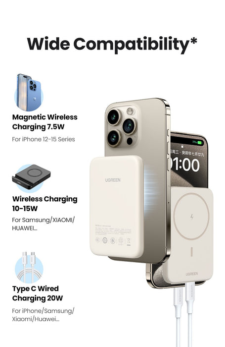 EAN 6941876222087 - Ugreen 25208 batería externa 10000 mAh Cargador inalámbrico Beige imagen 8