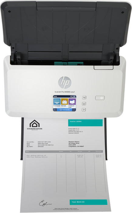 EAN 0193905252640 - HP Scanjet Pro N4000 snw1 Sheet-feed Scanner Escáner alimentado con hojas 600 x 600 DPI A4 Negro, Blanco imagen 6