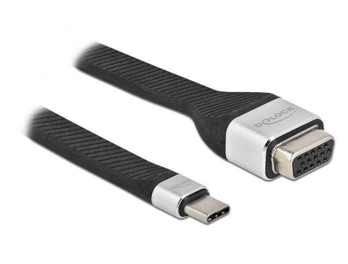 EAN 4043619869350 - DeLOCK 86935 adaptador de cable de vídeo 0,13 m USB Tipo C VGA (D-Sub) Negro, Plata imagen 2