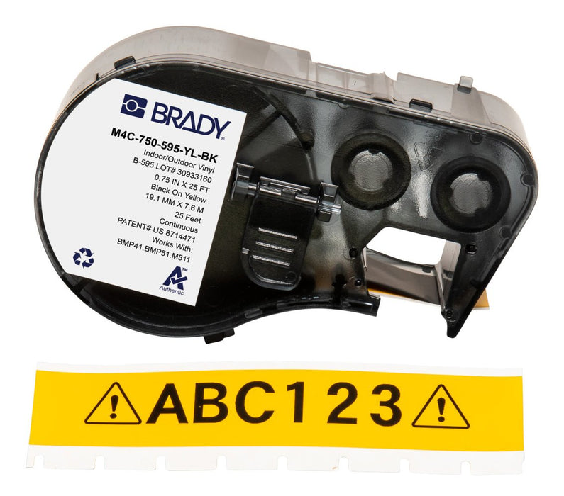 EAN 888434592595 - Brady M4C-750-595-YL-BK etiqueta de impresora Negro, Amarillo Etiqueta para impresora autoadhesiva imagen 1