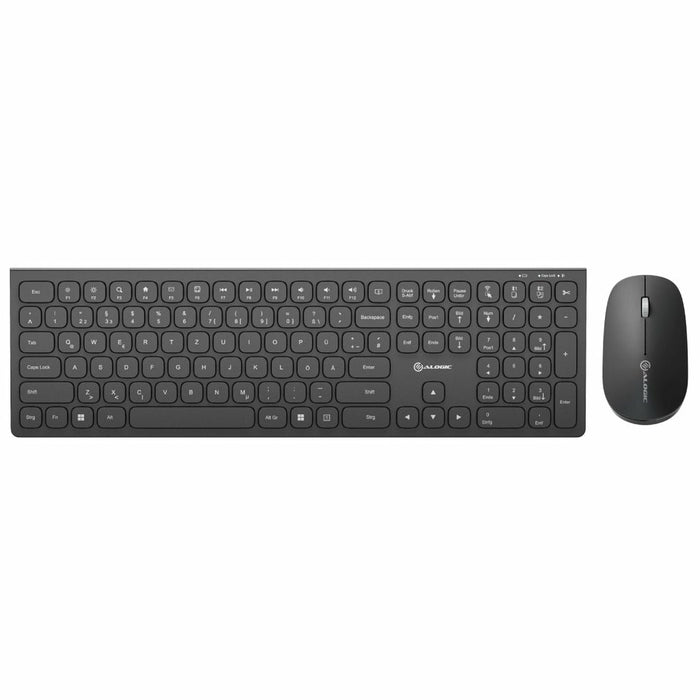 EAN 9350784029317 - ALOGIC ASKBT3WC-DE teclado Ratón incluido Hogar / Oficina RF Wireless + Bluetooth QWERTZ Alemán Negro imagen 1