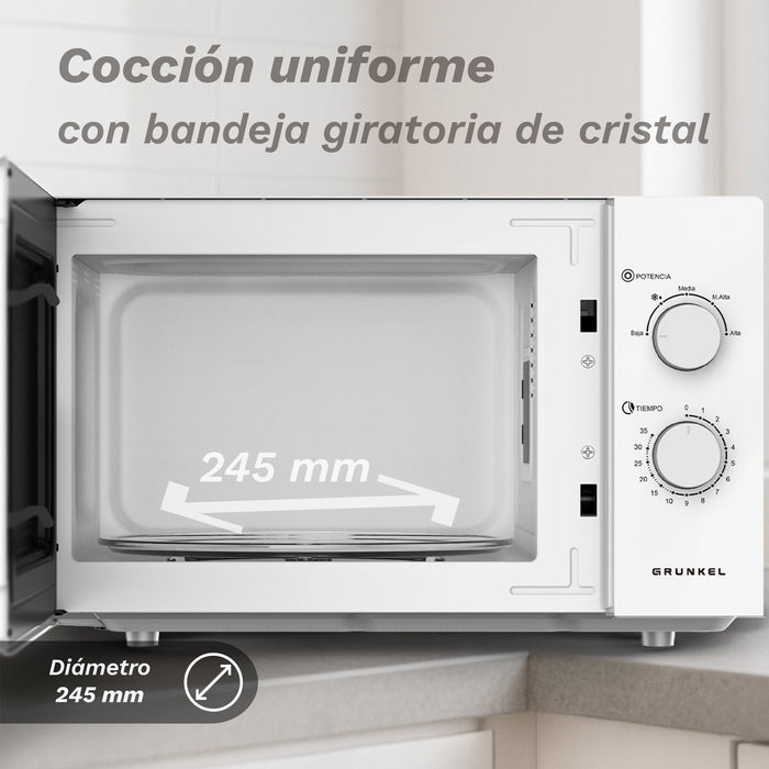 EAN 8426156019154 - Grunkel MW-25EASY microondas Blanco Solo microondas Encimera 25 L 850 W imagen 5
