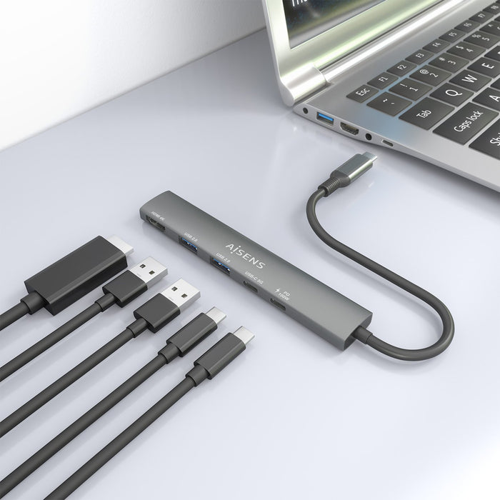 EAN 8435739903117 - AISENS ASUC-5P022-GR base para portátil y replicador de puertos Alámbrico USB 3.2 Gen 1 (3.1 Gen 1) Type- imagen 6