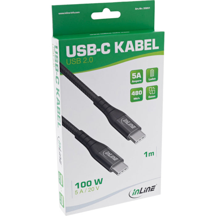 EAN 4043718318070 - InLine 35852 cable USB USB 2.0 2 m USB C 0,48 Gbit/s 100 W Negro imagen 2