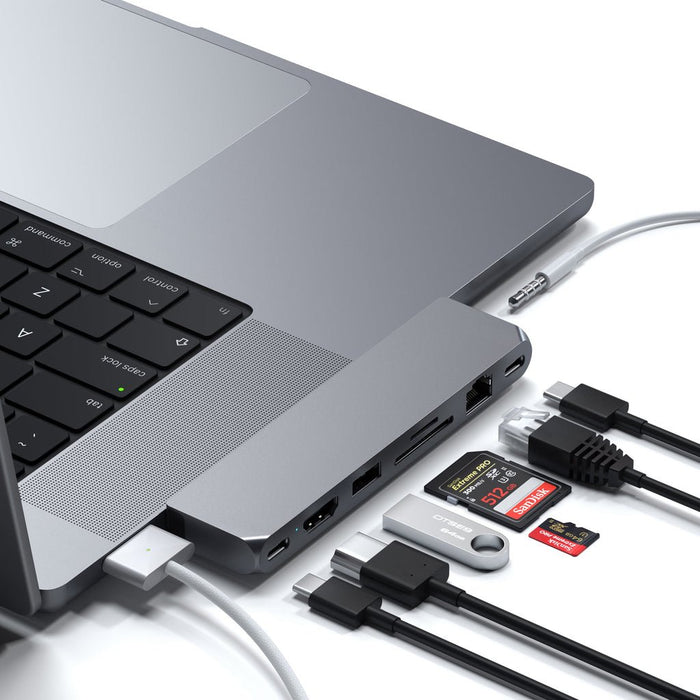 EAN 0810086360314 - Satechi ST-UCPHMXM base para portátil y replicador de puertos 2 x USB 3.2 Gen 2 (3.1 Gen 2) Type-C Gris imagen 4
