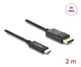 EAN 4043619817023 - DeLOCK 81702 adaptador de cable de vídeo 2 m USB Tipo C DisplayPort Negro imagen 2