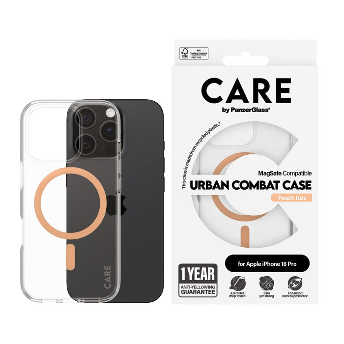 EAN 5715685004407 - PanzerGlass CARE™ by ® Urban Combat Case Transparent w. Peachy MagSafe iPhone 16 Pro funda para teléfono  imagen 2