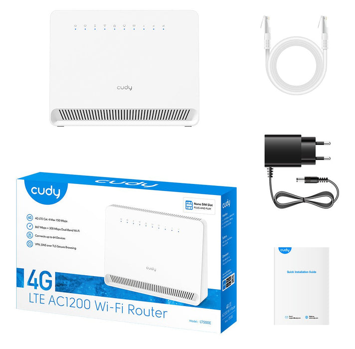 EAN 6971690791896 - Cudy LT500E router inalámbrico Ethernet rápido Doble banda (2,4 GHz / 5 GHz) 4G Blanco imagen 5