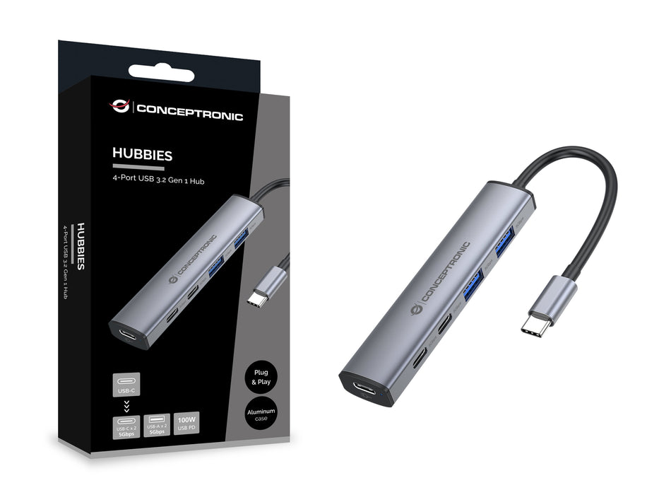 EAN 4015867244265 - Conceptronic HUBBIES22G hub de interfaz USB 3.2 Gen 1 (3.1 Gen 1) Type-C 5000 Mbit/s Gris imagen 5