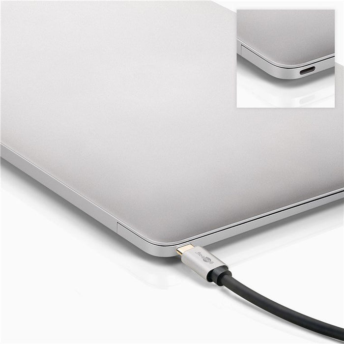 EAN 4040849601774 - Goobay 60177 adaptador de cable de vídeo 3 m USB Tipo C DisplayPort Negro, Plata imagen 3