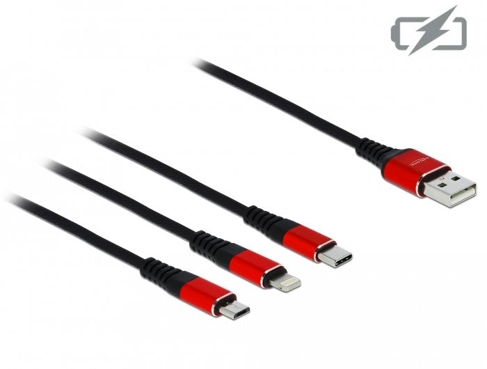 EAN 4043619858927 - DeLOCK 85892 cable USB USB 2.0 USB A USB C/Micro-USB B/Lightning Negro, Rojo imagen 2