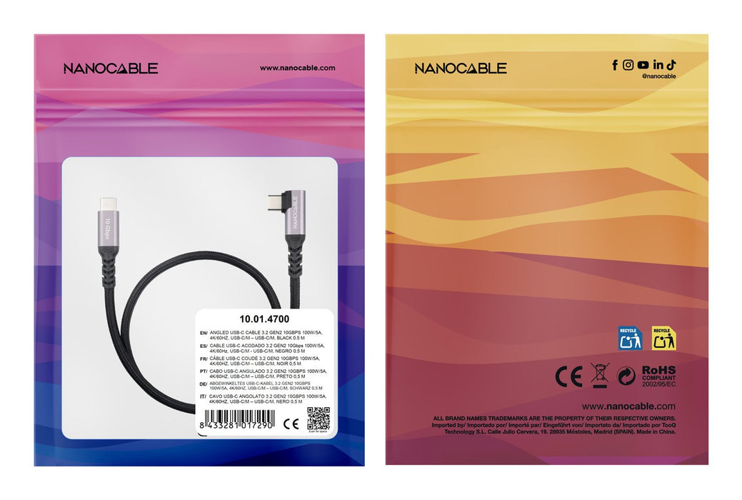 EAN 8433281017313 - Nanocable 10.01.4702 cable USB USB 3.2 Gen 2 (3.1 Gen 2) 2 m USB C Negro imagen 3