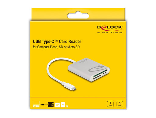 EAN 4043619910052 - DeLOCK 91005 lector de tarjeta USB 3.2 Gen 1 (3.1 Gen 1) Type-C Gris imagen 2