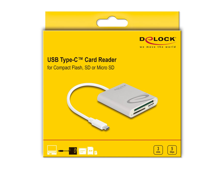 EAN 4043619910052 - DeLOCK 91005 lector de tarjeta USB 3.2 Gen 1 (3.1 Gen 1) Type-C Gris imagen 2