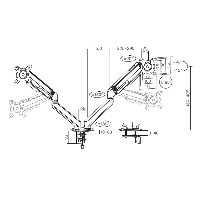 EAN 8052101436082 - Ewent EW1491 soporte para monitor 86,4 cm (34") Escritorio Negro imagen 5