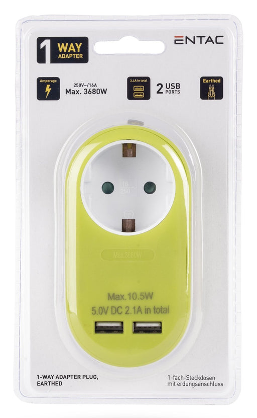 EAN 5999097985428 - Entac EPAG-1EE-2USB-L adaptador de enchufe eléctrico Tipo F Cal imagen 2