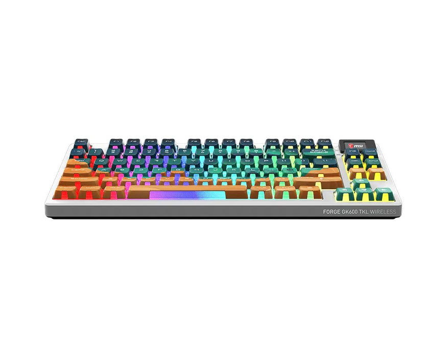 EAN 4711377377768 - MSI FORGE GK600 TKL WIRELESS MARS teclado Juego USB + Bluetooth QWERTY Internacional de EE.UU. Multicolor imagen 4